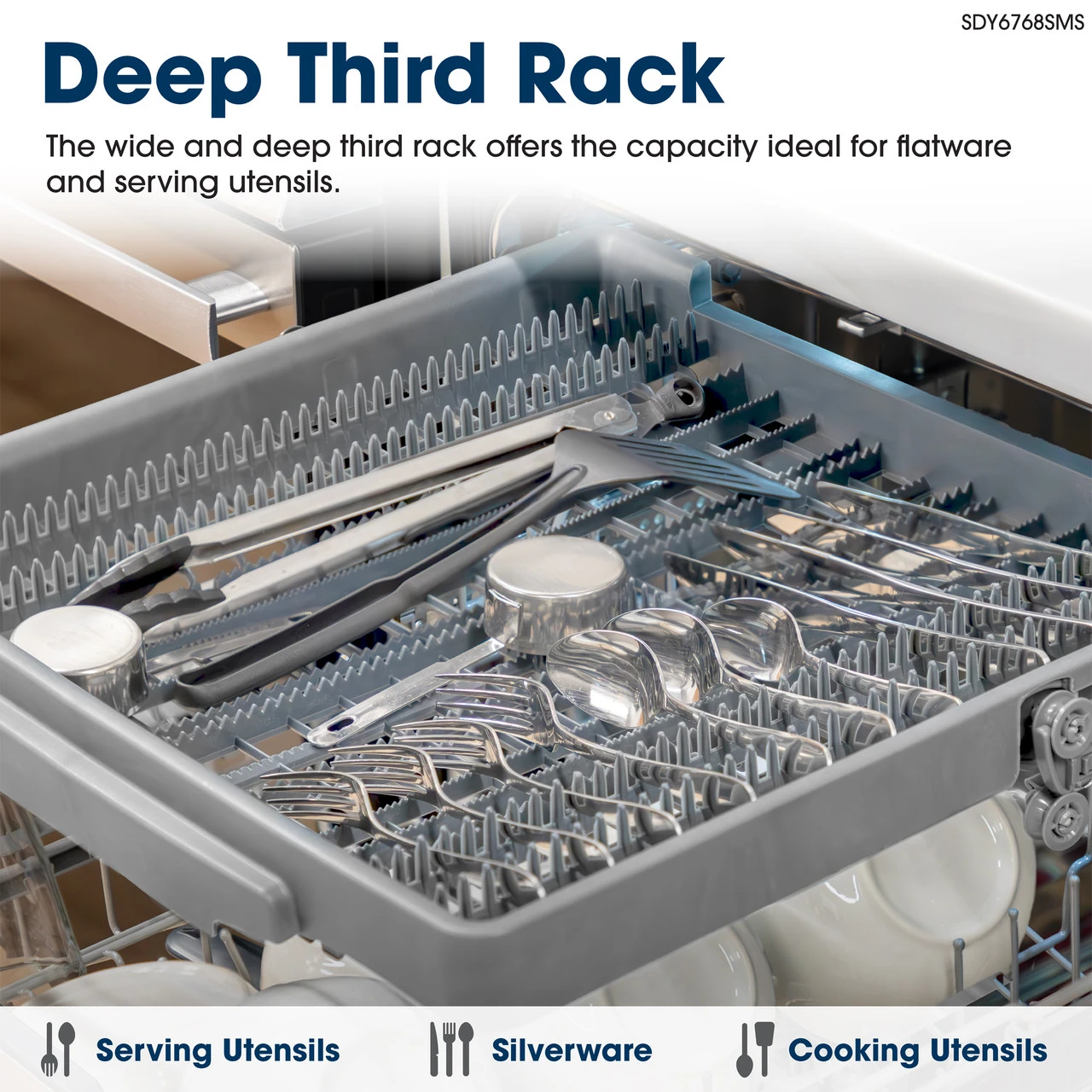 24" Top Control Stainless Steel Handle 44db Dishwasher With Auto Door Open SDY6768SMS