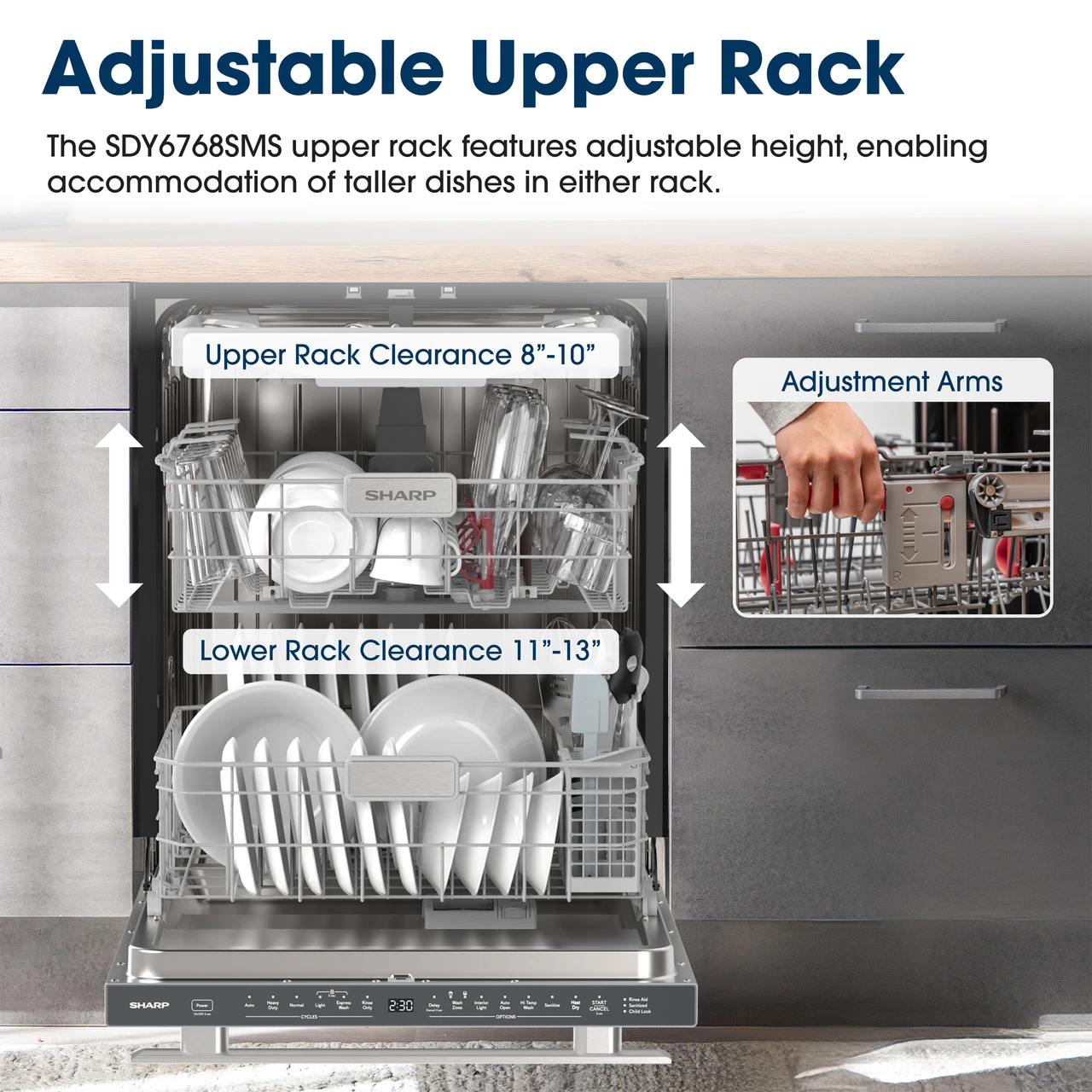 24" Top Control Stainless Steel Handle 44db Dishwasher With Auto Door Open SDY6768SMS