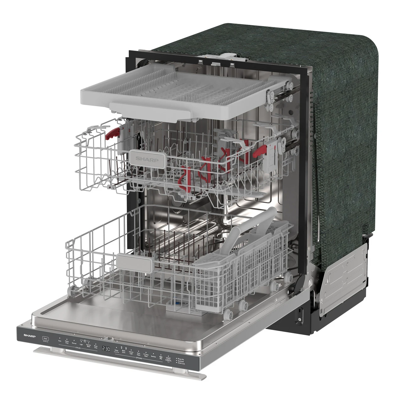 24" Top Control Stainless Steel Handle 44db Dishwasher With Auto Door Open SDY6768SMS