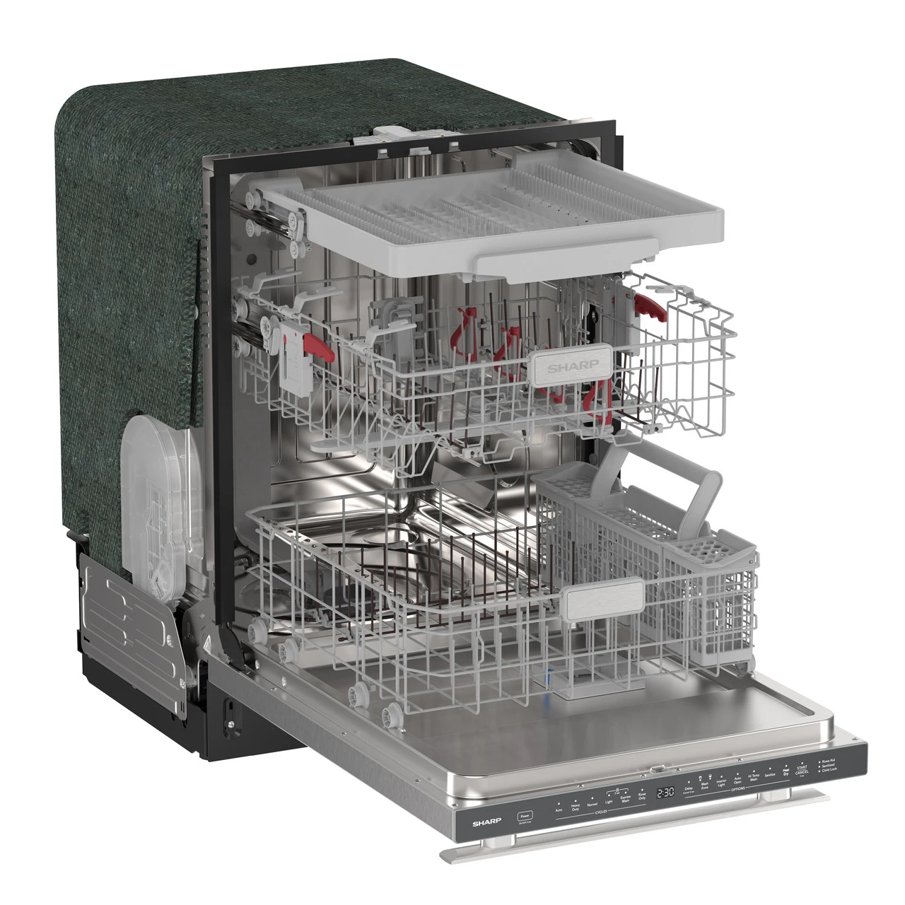 24" Top Control Stainless Steel Handle 44db Dishwasher With Auto Door Open SDY6768SMS