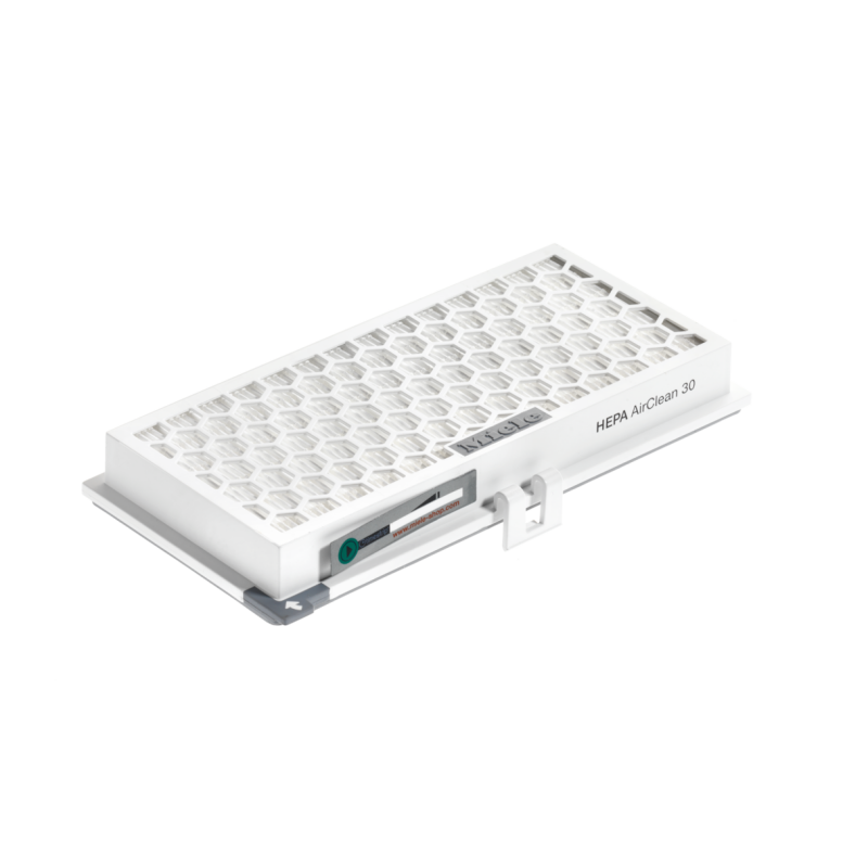HEPA AirClean Filter with TimeStrip safely traps fine dust and allergens. SFHA30