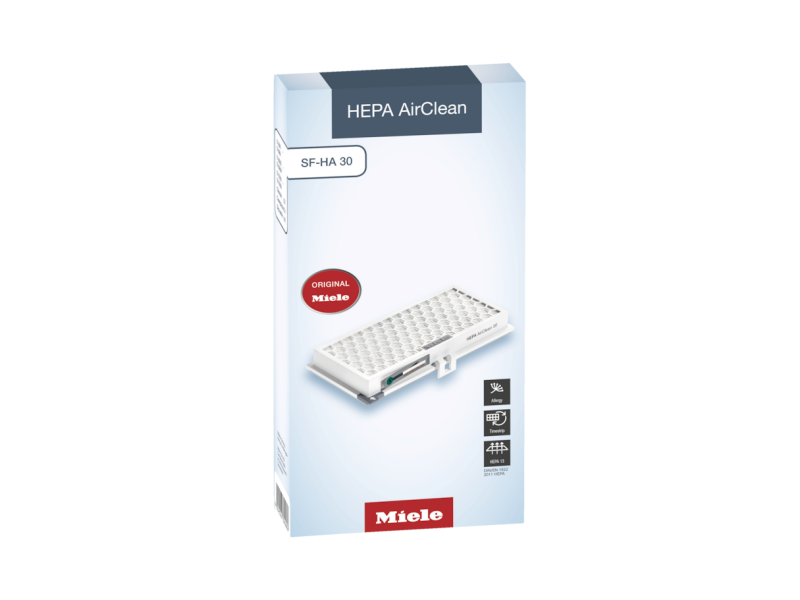 HEPA AirClean Filter with TimeStrip safely traps fine dust and allergens. SFHA30