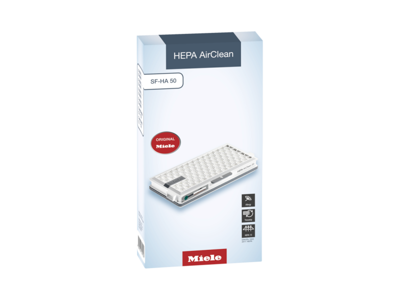 HEPA AirClean Filter with TimeStrip safely traps fine dust and allergens. SFHA50