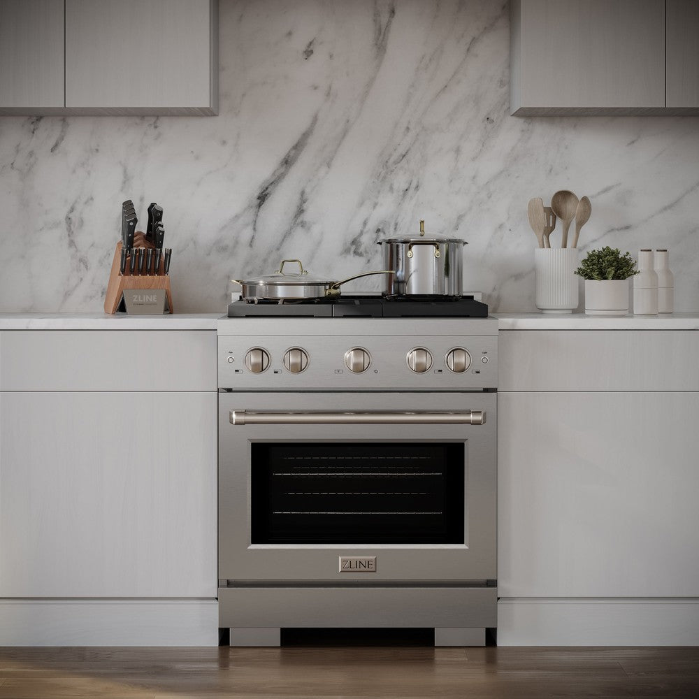 30 In. 4.2 Cu. Ft. Paramount Gas Range With 4 Burner Cooktop And Convection Gas Oven In Stainless Steel SGR30