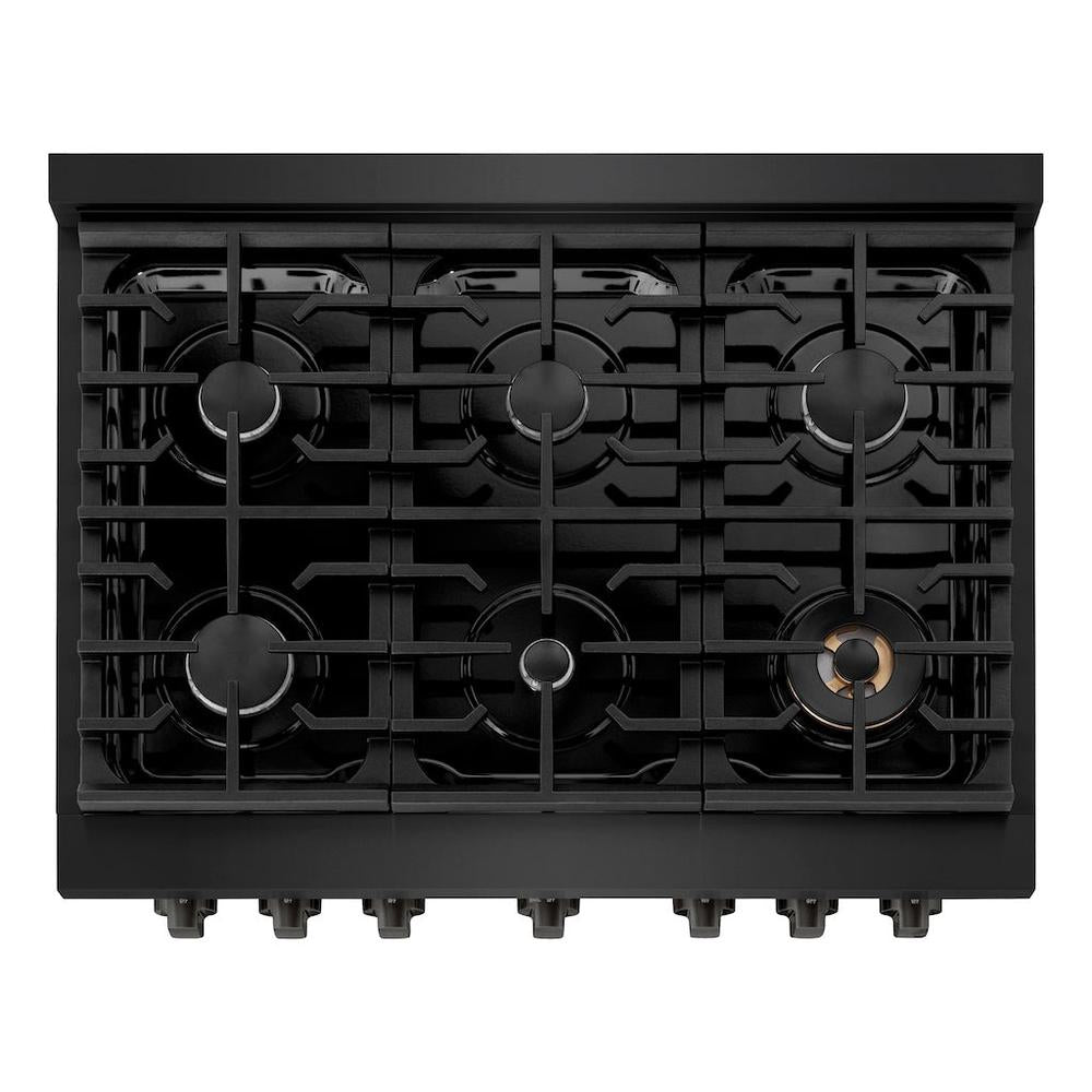 36 In. 5.2 Cu. Ft. Paramount Gas Range With 6 Burner Cooktop And Convection Gas Oven In Black Stainless Steel SGRB36