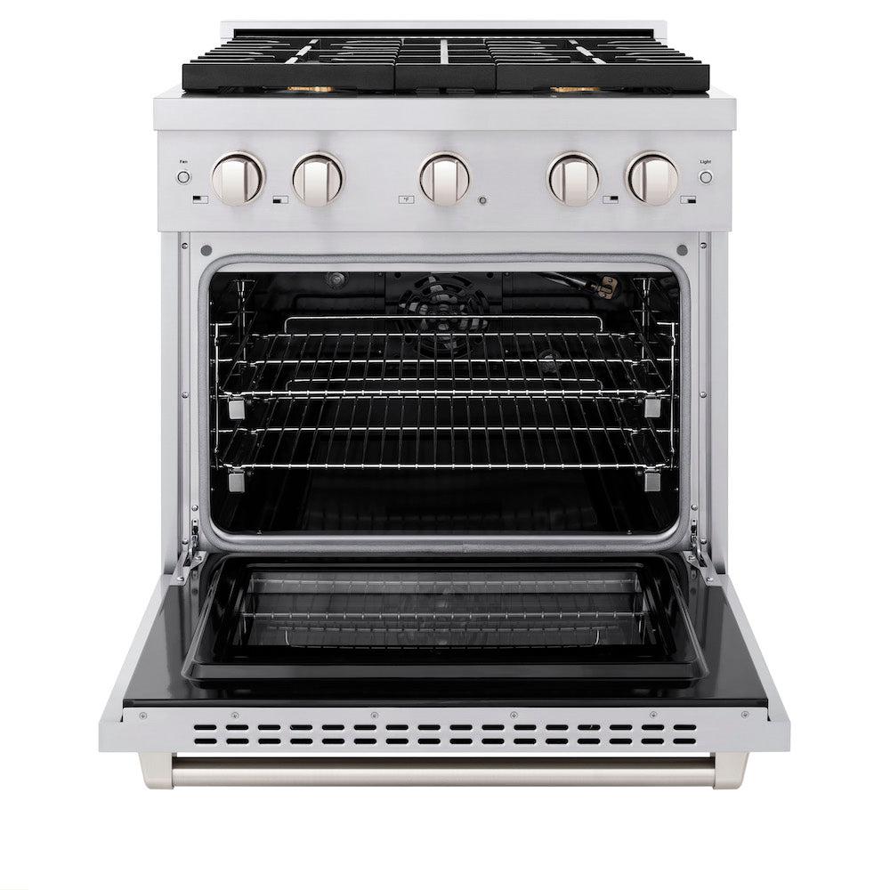 30 In. 4.2 Cu. Ft. Paramount Gas Range With Convection Gas Oven In Stainless Steel With 4 Brass Burners SGRBR30