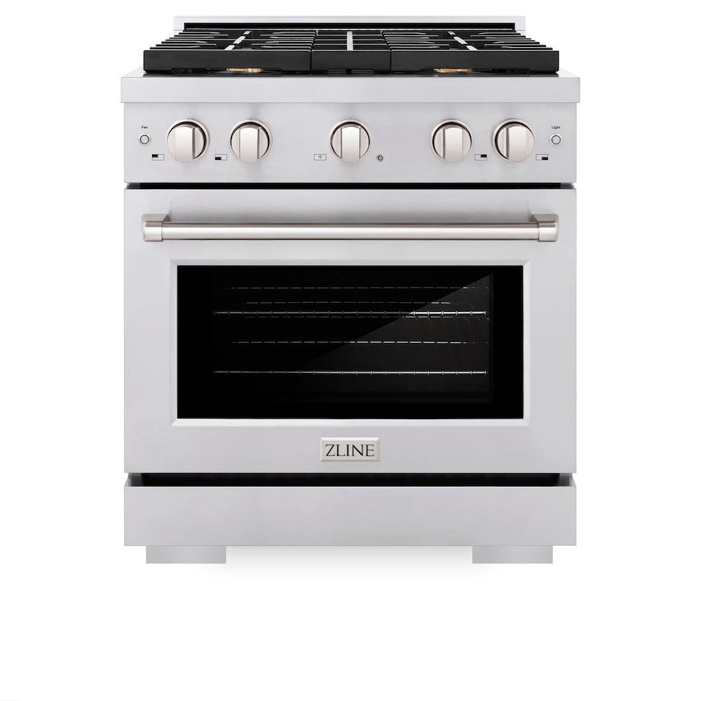 30 In. 4.2 Cu. Ft. Paramount Gas Range With Convection Gas Oven In Stainless Steel With 4 Brass Burners SGRBR30