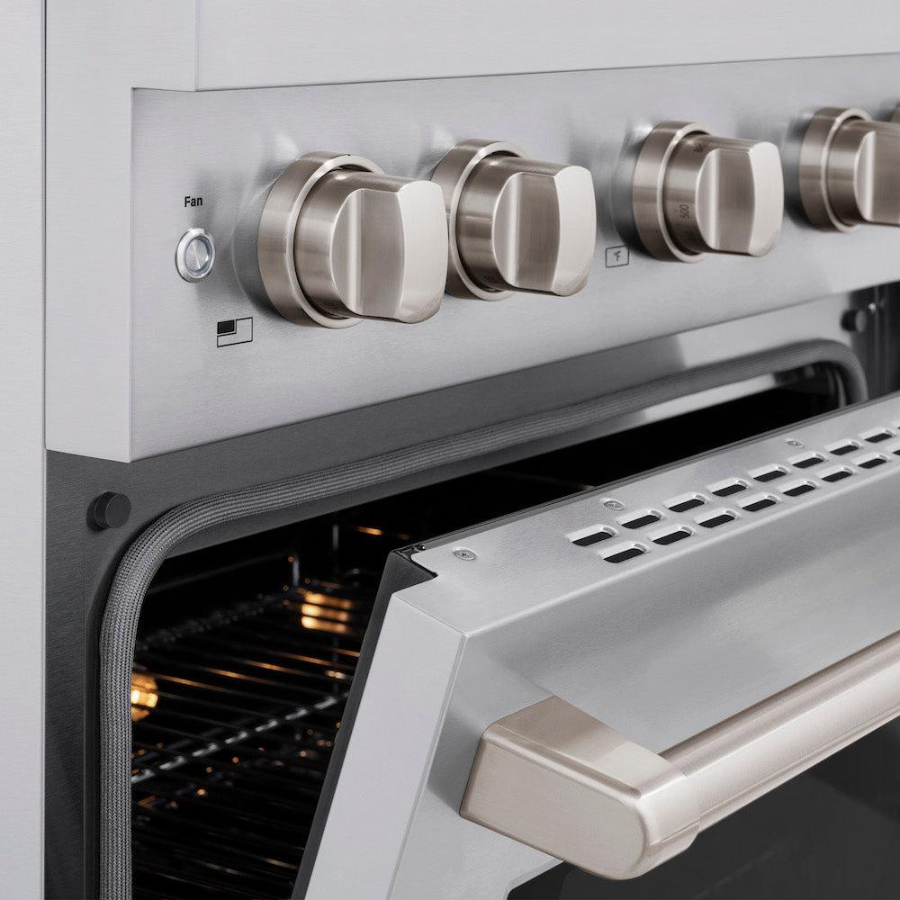 30 In. 4.2 Cu. Ft. Paramount Gas Range With Convection Gas Oven In Stainless Steel With 4 Brass Burners SGRBR30