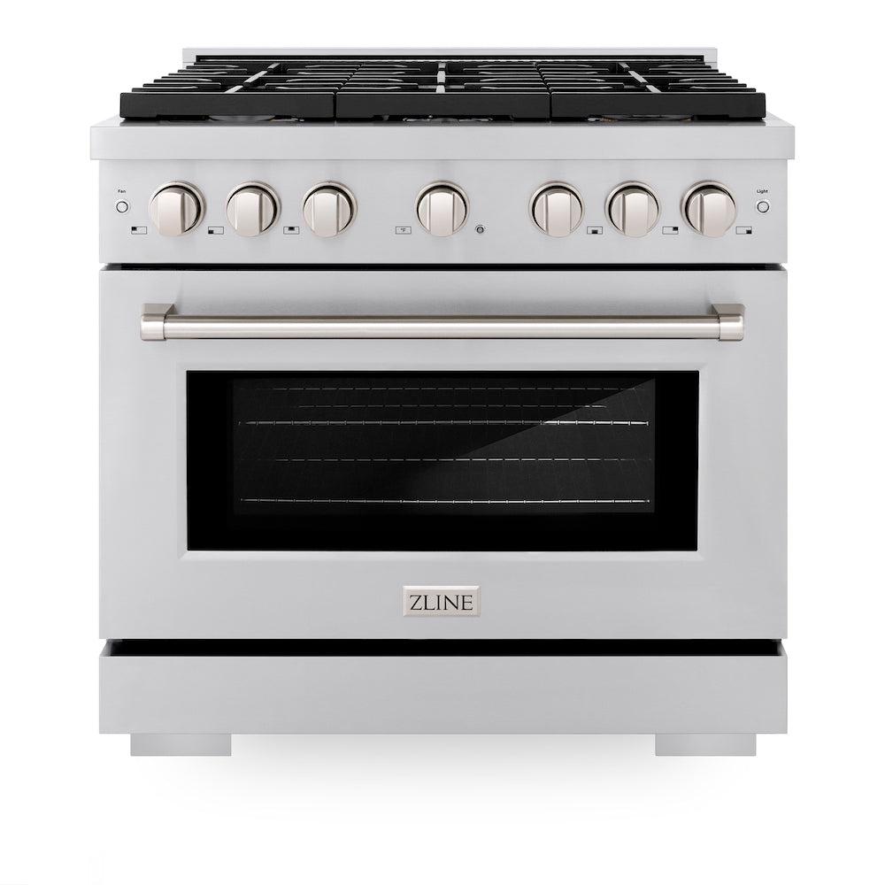 36 In. 5.2 Cu. Ft. Paramount Gas Range With Convection Gas Oven In Stainless Steel With 6 Brass Burners SGRBR36