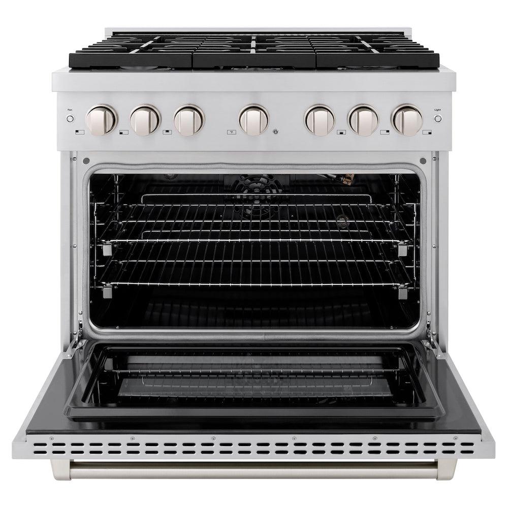 36 In. 5.2 Cu. Ft. Paramount Gas Range With Convection Gas Oven In Stainless Steel With 6 Brass Burners SGRBR36
