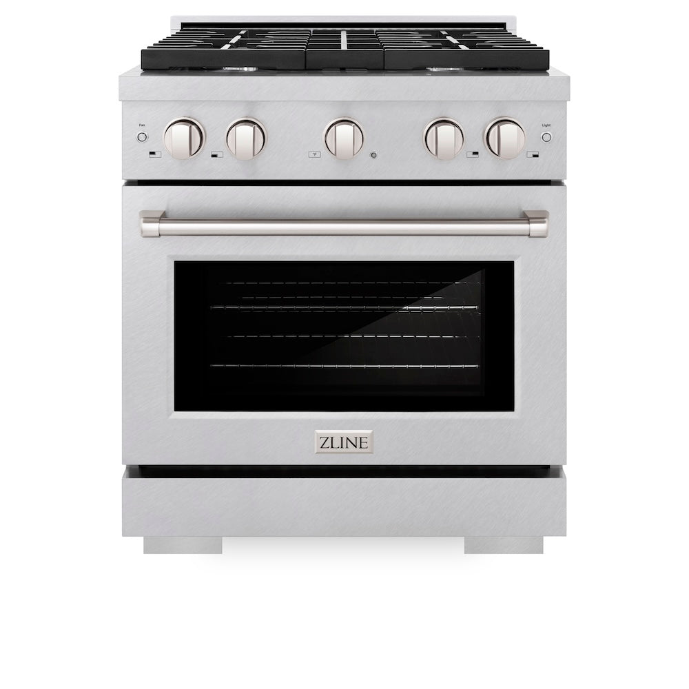 30 In. 4.2 Cu. Ft. Paramount Gas Range With 4 Burner Cooktop And Convection Gas Oven In Satin Stainless Steel SGRS30