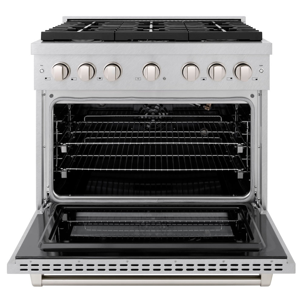 36 In. 5.2 Cu. Ft. Paramount Gas Range With 6 Burner Cooktop And Convection Gas Oven In Satin Stainless Steel SGRS36