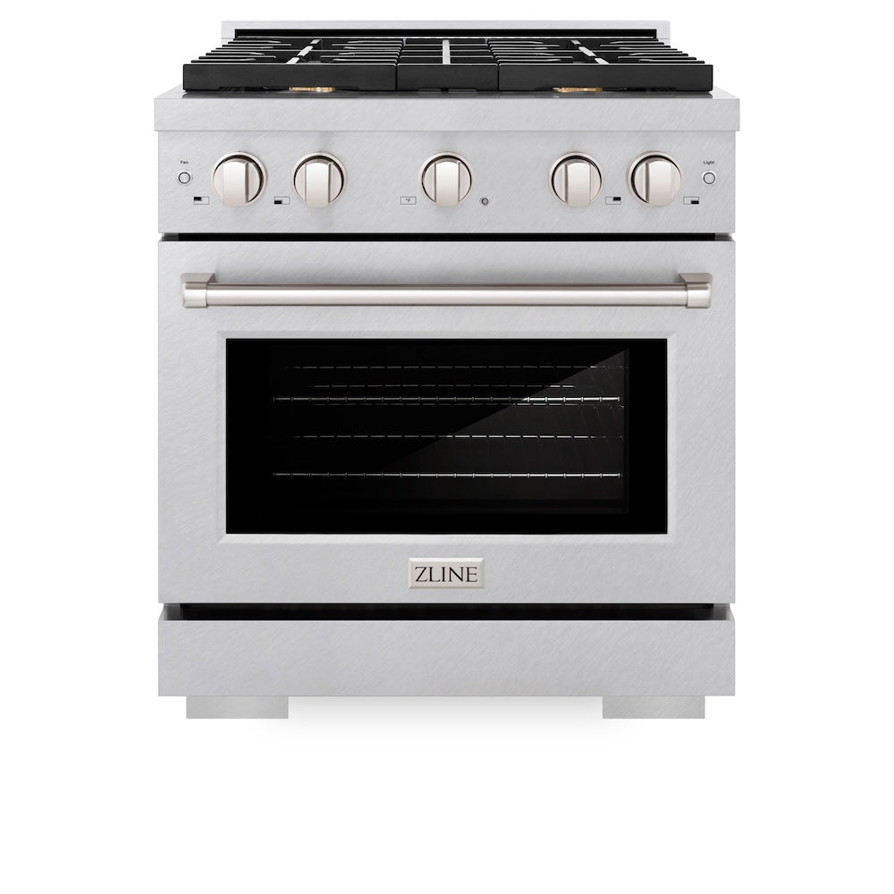 30 In. 4.2 Cu. Ft. Paramount Gas Range With Convection Gas Oven In Satin Stainless Steel With 4 Brass Burners SGRSBR30