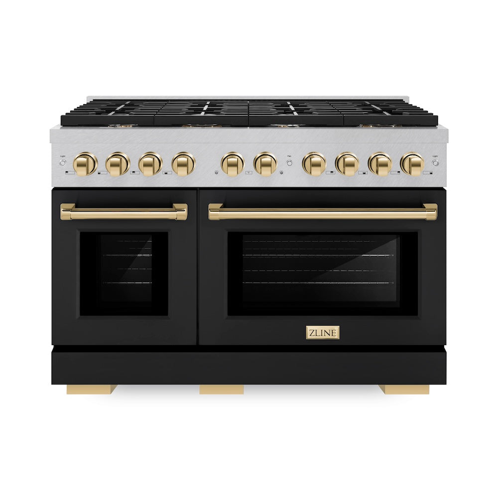 Autograph Edition 48 in. 6.7 cu. ft. 8 Burner Double Oven Gas Range in DuraSnow® SGRSZBLM48G