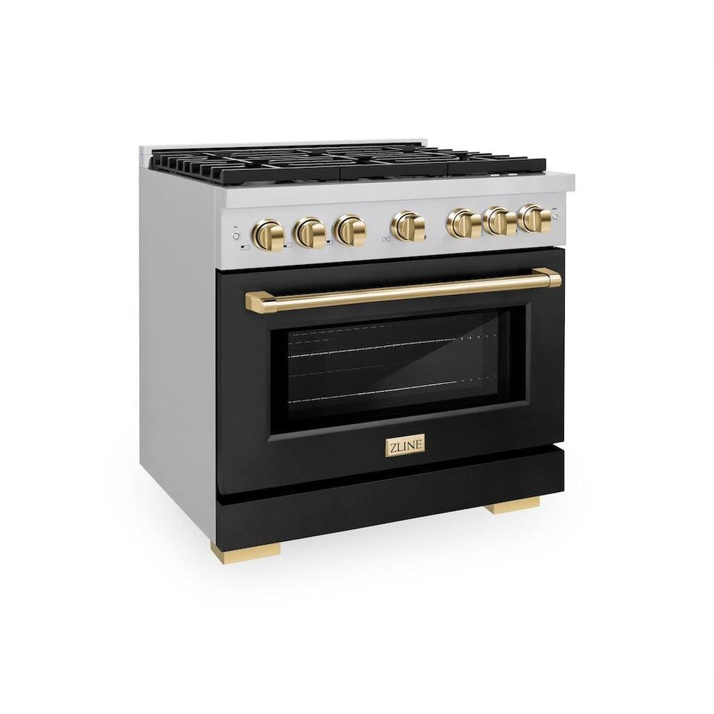 Autograph Edition 36 in. 5.2 cu. ft. 6 Burner Gas Range with Convection Gas Oven SGRZBLM36G