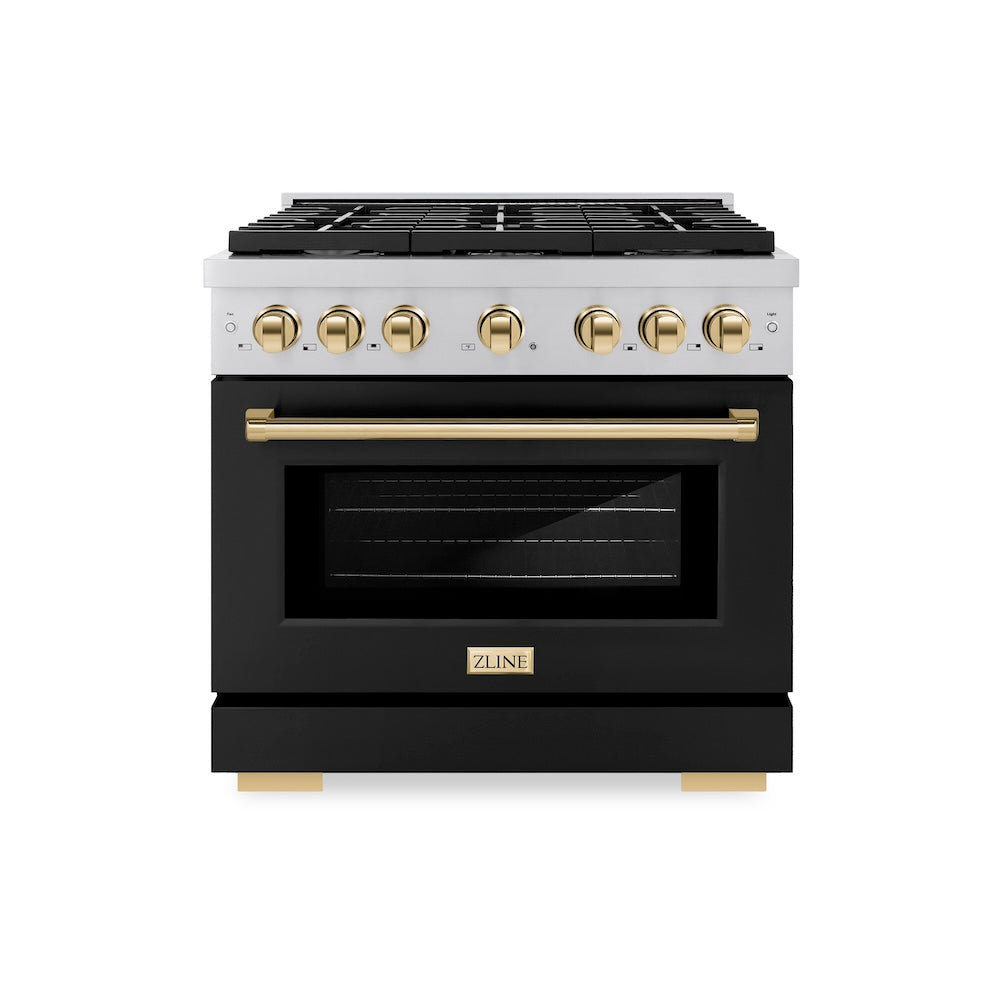 Autograph Edition 36 in. 5.2 cu. ft. 6 Burner Gas Range with Convection Gas Oven SGRZBLM36G