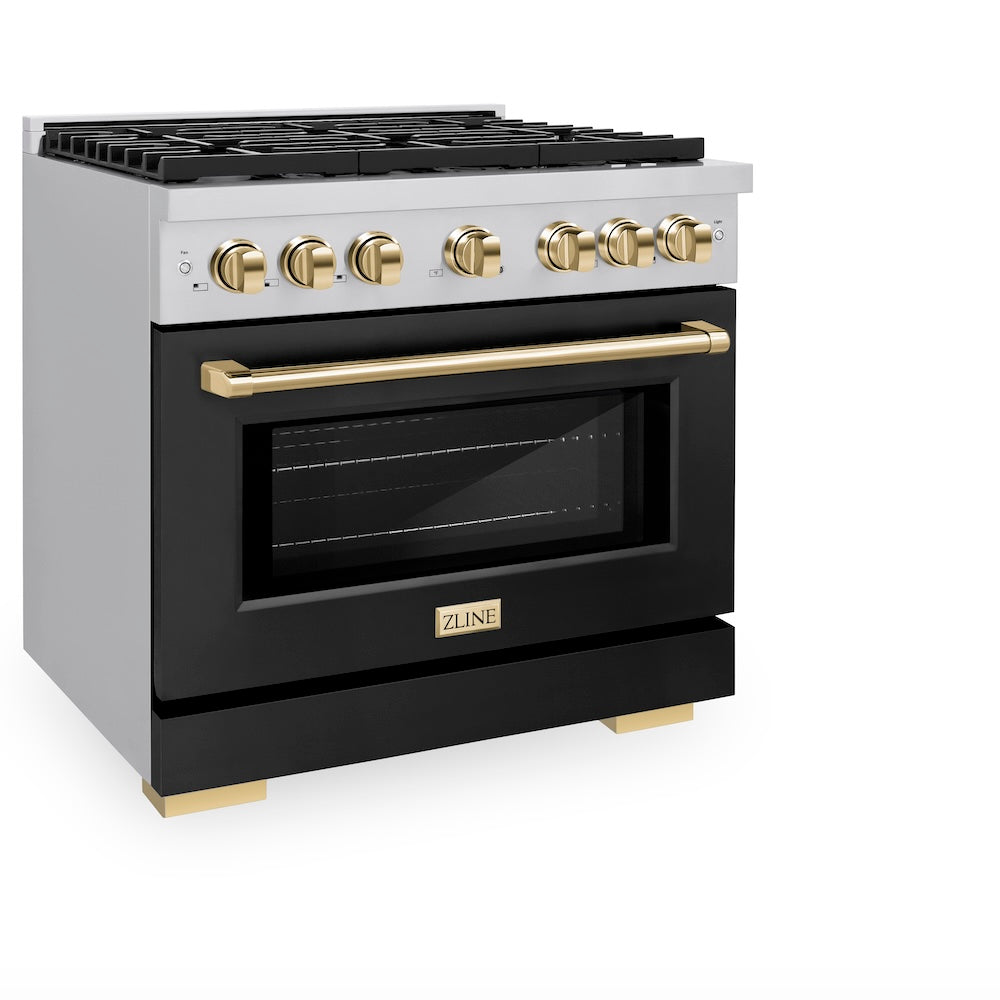 Autograph Edition 36 in. 5.2 cu. ft. 6 Burner Gas Range with Convection Gas Oven SGRZBLM36G