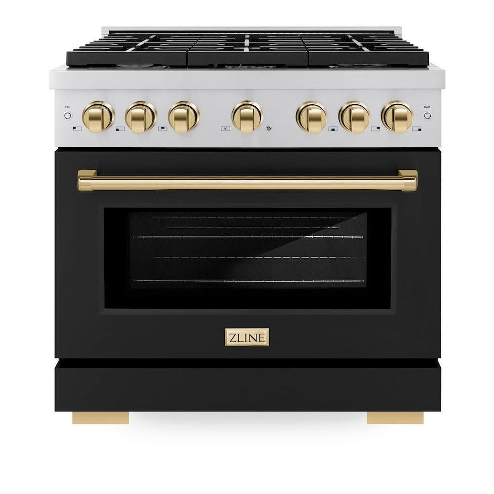 Autograph Edition 36 in. 5.2 cu. ft. 6 Burner Gas Range with Convection Gas Oven SGRZBLM36G