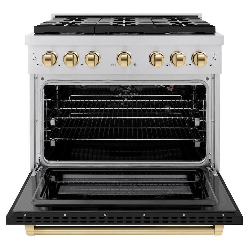 Autograph Edition 36 in. 5.2 cu. ft. 6 Burner Gas Range with Convection Gas Oven SGRZBLM36G