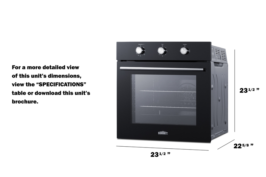 24" Wide LP Gas Wall Oven SGW242BKLP