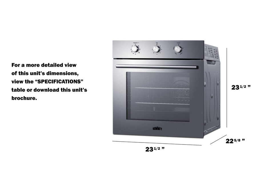 24" Wide LP Gas Wall Oven SGW244SSLP