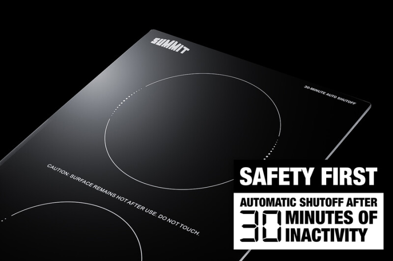 12" Wide 208-240V 2-Zone Induction Cooktop With Safety Shutoff view 2