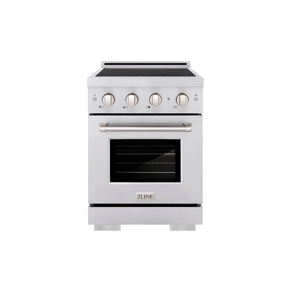 24 In. 3.2 Cu. Ft. Paramount Induction Range With 3 Element Cooktop And Electric Convection Oven In Stainless Steel SINR24