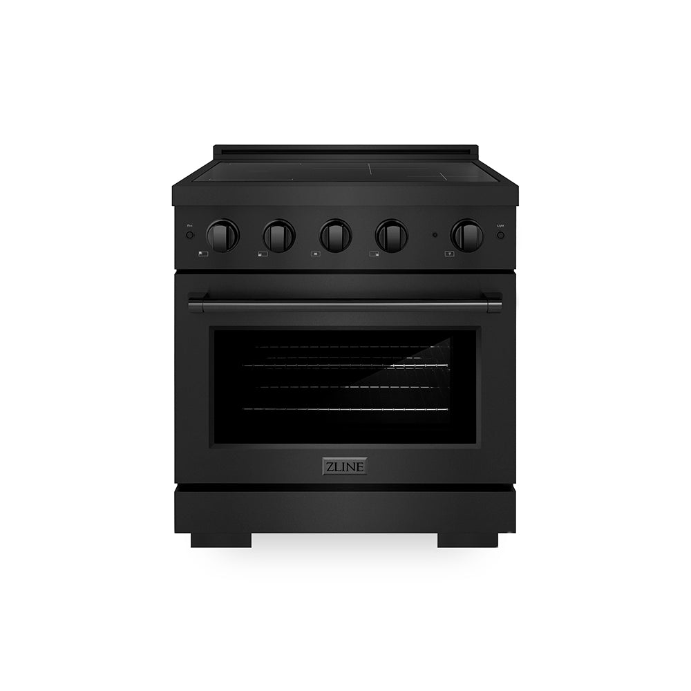 30 In. 4.2 Cu. Ft. Paramount Induction Range With 4 Element Cooktop And Electric Convection Oven In Black Stainless Steel SINRB30