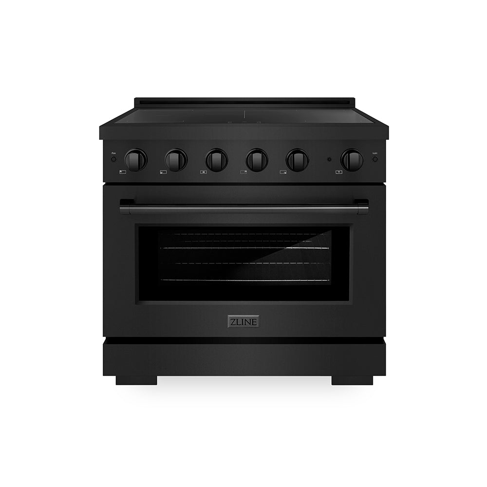 36 In. 5.2 Cu. Ft. Paramount Induction Range With 5 Element Cooktop And Electric Convection Oven In Black Stainless Steel SINRB36