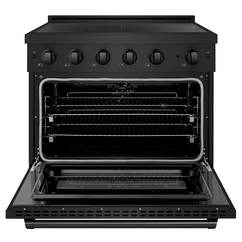 36 In. 5.2 Cu. Ft. Paramount Induction Range With 5 Element Cooktop And Electric Convection Oven In Black Stainless Steel SINRB36