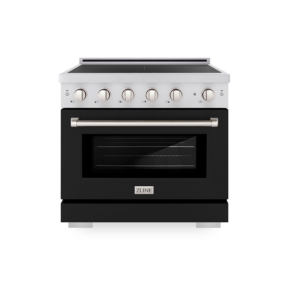36 In. 5.2 Cu. Ft. Paramount Induction Range With 5 Element Cooktop And Electric Convection Oven In Stainless Steel With Black Matte Door SINRBLM36