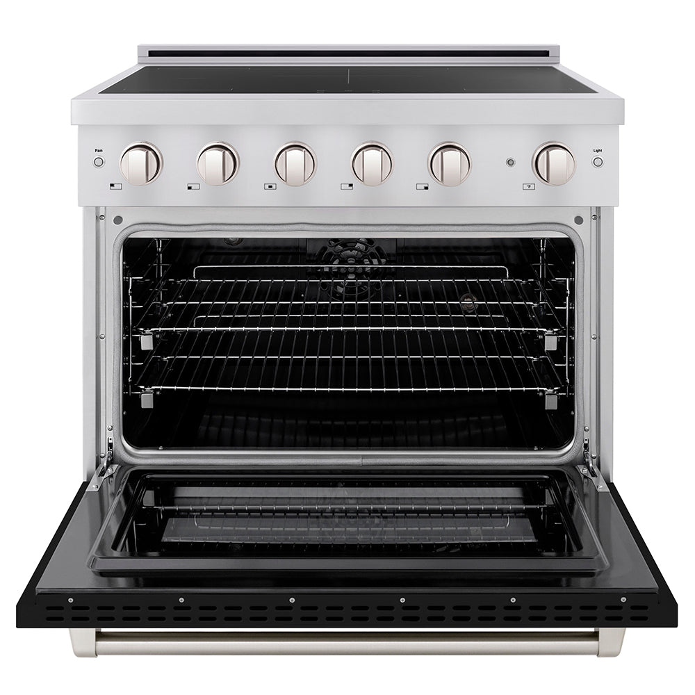 36 In. 5.2 Cu. Ft. Paramount Induction Range With 5 Element Cooktop And Electric Convection Oven In Stainless Steel With Black Matte Door SINRBLM36