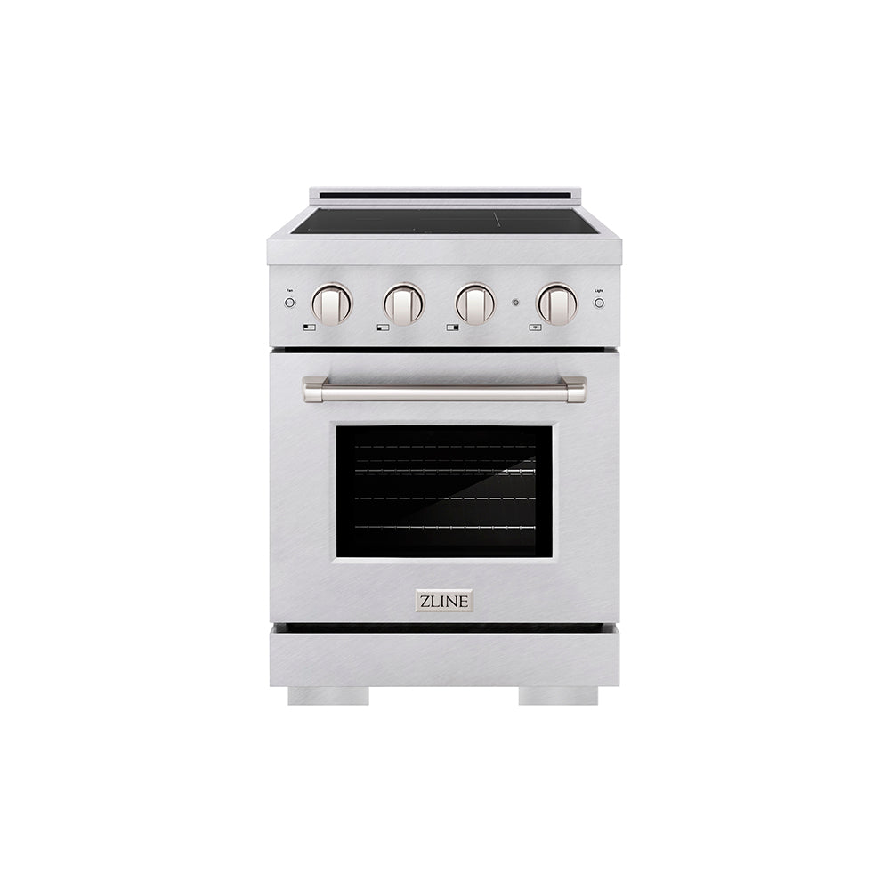 24 In. 3.2 Cu. Ft. Paramount Induction Range With 3 Element Cooktop And Electric Convection Oven In Satin Stainless Steel SINRS24