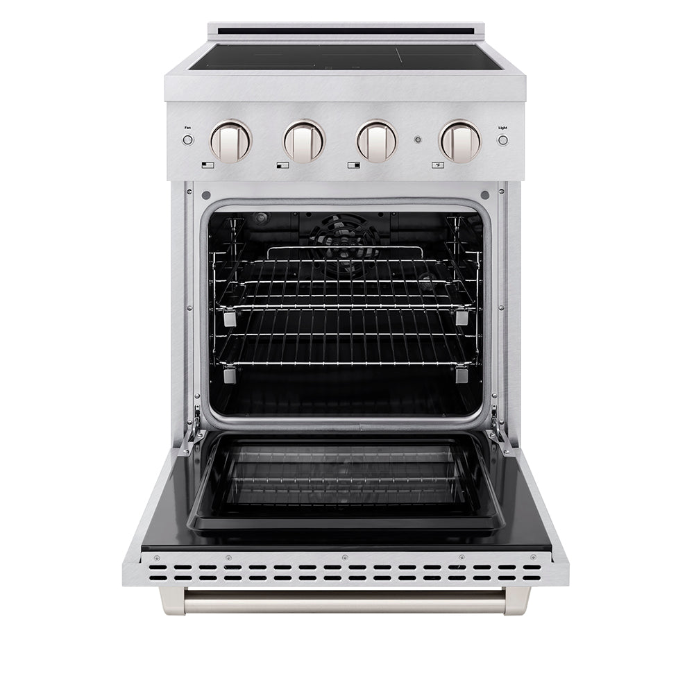 24 In. 3.2 Cu. Ft. Paramount Induction Range With 3 Element Cooktop And Electric Convection Oven In Satin Stainless Steel SINRS24