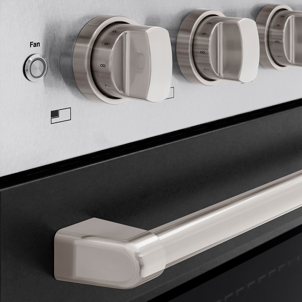 30 In. 4.2 Cu. Ft. Paramount Induction Range With 4 Element Cooktop And Electric Convection Oven In Satin Stainless Steel With Black Matte Door SINRSBLM30