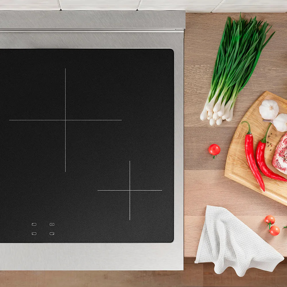 30 In. 4.2 Cu. Ft. Paramount Induction Range With 4 Element Cooktop And Electric Convection Oven In Satin Stainless Steel With White Matte Door SINRSWM30