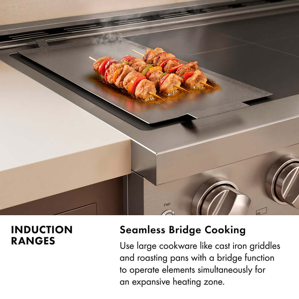 Autograph Edition 24 In. 3.2 Cu. Ft. Paramount Induction Range With 3 Element Cooktop And Electric Convection Oven In Satin Stainless Steel With White Matte Door And Polished Gold Accents SINRSZWM24G