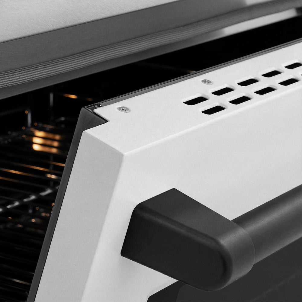 Autograph Edition 30 In. 4.2 Cu. Ft. Paramount Induction Range With 4 Element Cooktop And Electric Convection Oven In Satin Stainless Steel With White Matte Door And Matte Black Accents SINRSZWM30MB