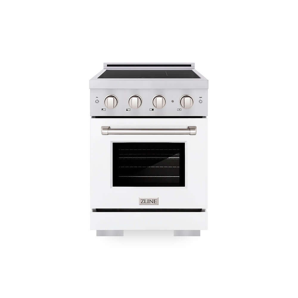 24 In. 3.2 Cu. Ft. Paramount Induction Range With 3 Element Cooktop And Electric Convection Oven In Stainless Steel With White Matte Door SINRWM24