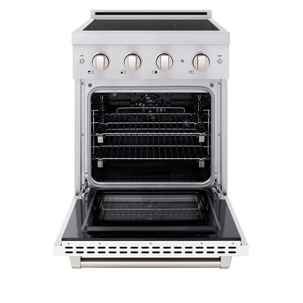 24 In. 3.2 Cu. Ft. Paramount Induction Range With 3 Element Cooktop And Electric Convection Oven In Stainless Steel With White Matte Door SINRWM24