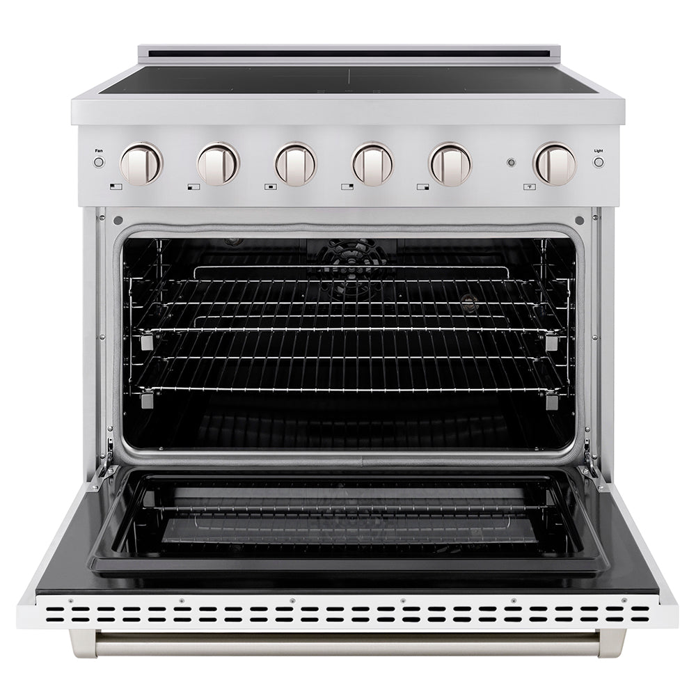 36 In. 5.2 Cu. Ft. Paramount Induction Range With 5 Element Cooktop And Electric Convection Oven In Stainless Steel With White Matte Door SINRWM36