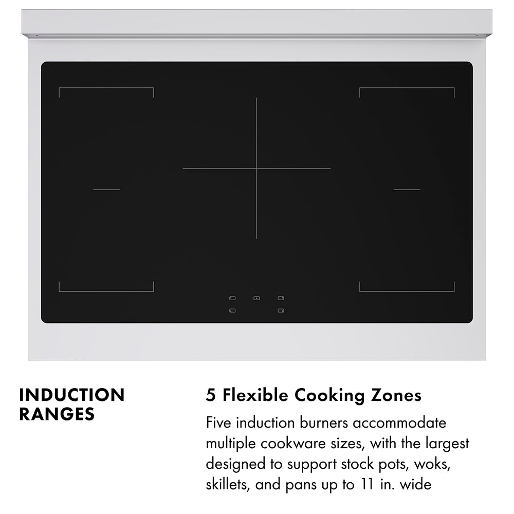 Autograph Edition 36 In. 5.2 Cu. Ft. Paramount Induction Range With 5 Element Cooktop And Electric Convection Oven In Stainless Steel With Polished Gold Helix Handle And Knob Accents SINRZ36KG