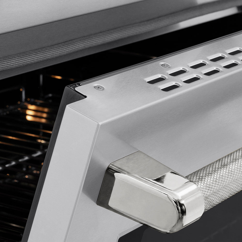 Autograph Edition 36 In. 5.2 Cu. Ft. Paramount Induction Range With 5 Element Cooktop And Electric Convection Oven In Stainless Steel With Polished Nickel Helix Handle And Knob Accents SINRZ36KPN