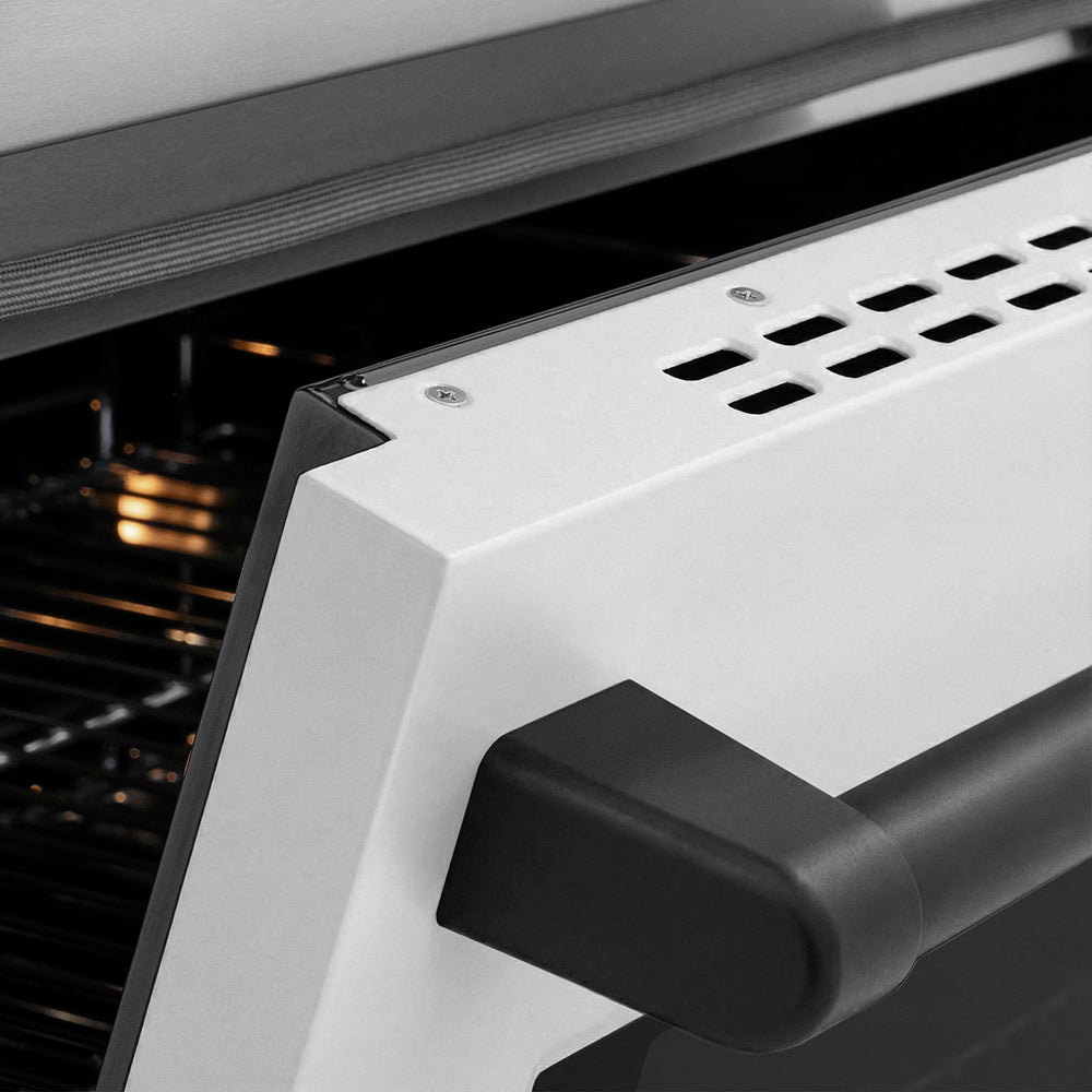 Autograph Edition 24 In. 3.2 Cu. Ft. Paramount Induction Range With 3 Element Cooktop And Electric Convection Oven In Stainless Steel With White Matte Door And Matte Black Accents SINRZWM24MB