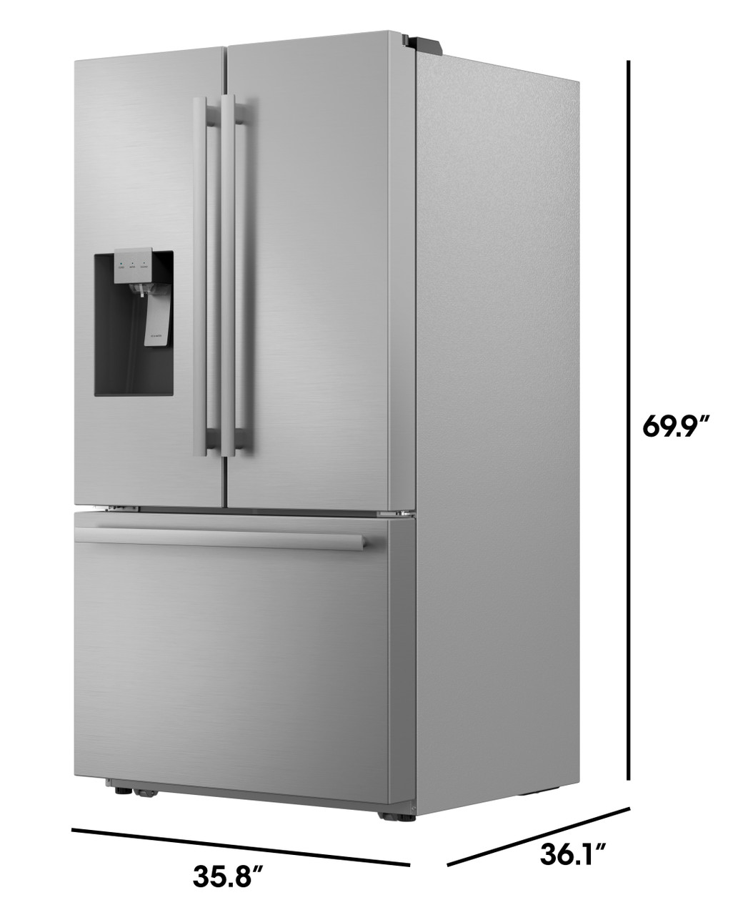 French 3-door Refrigerator With Water Dispenser view 3