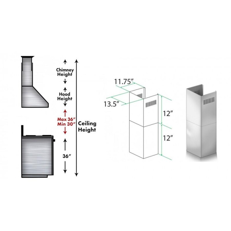 2-12" Short Chimney Pieces for 8 ft. Ceilings SK455476477667697