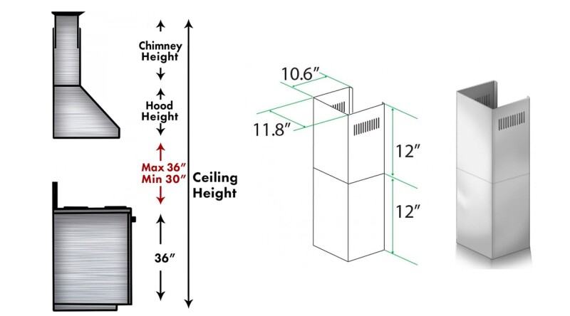 2-12" Short Chimney Pieces for 7.7 ft. to 8 ft. Ceilings SK587597
