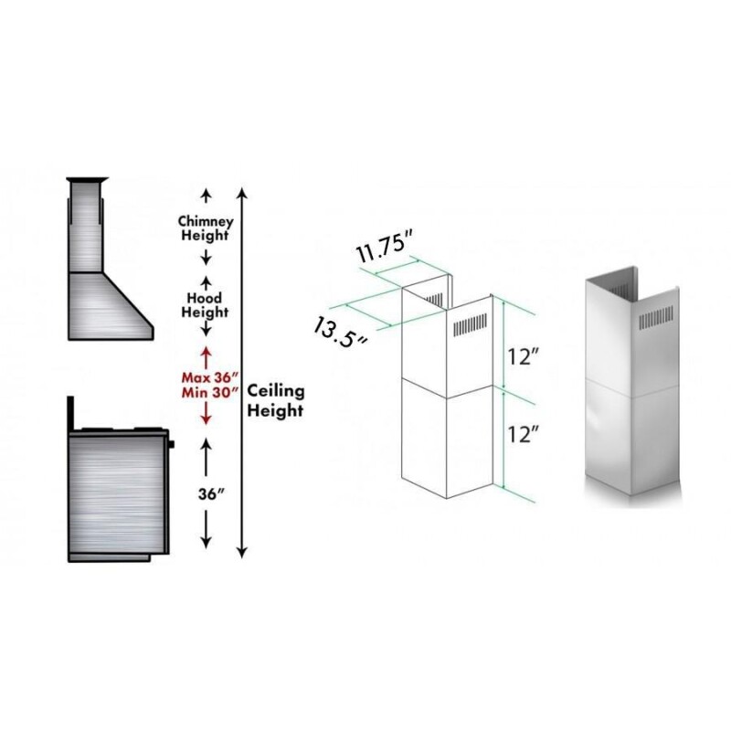 2-12" Short Chimney Pieces for 8 ft. Ceilings SK667697304