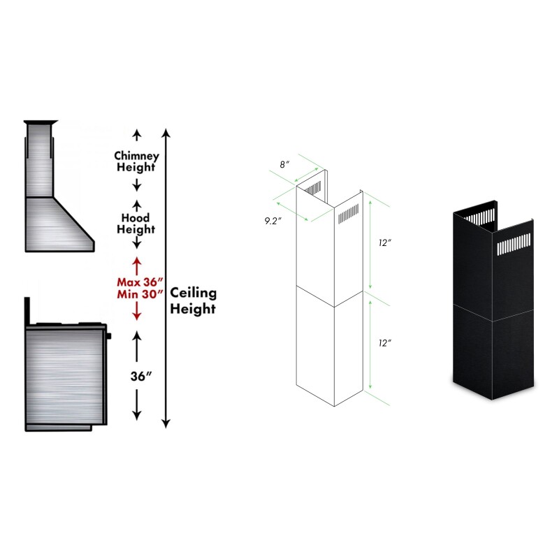 2-12 in. Short Chimney Pieces for 7 ft. to 8 ft. Ceilings SKBSKBN