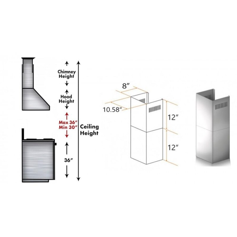 2-12 in. Short Chimney Pieces for 7.5 ft. to 8 ft. Ceilings SKKF1